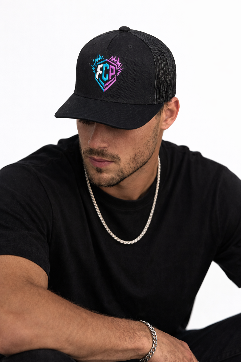 Full Clear Performance Logo Snapback Hat in Black Adjustable