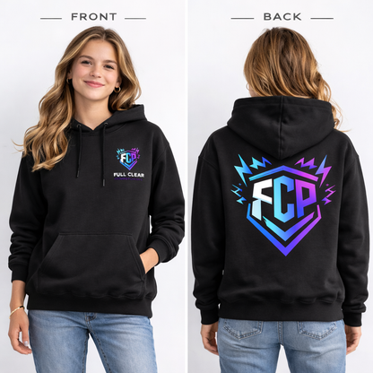 Full Clear Performance Unisex Heavy Blend Fleece Hoodie | Durable Athletic Pullover – Black