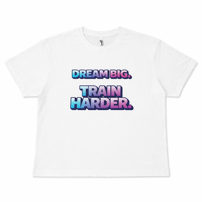 Full Clear Performance Women’s Dream Big Train Hard Crop Top | Boxy Fit Cropped T-Shirt