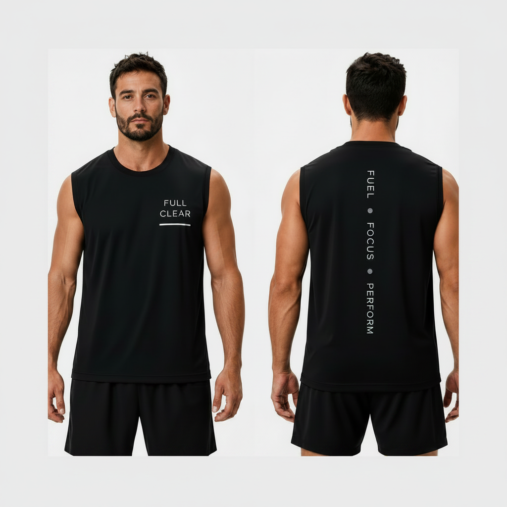 Men's Black Performance Tank | Full Clear Athletic Training Tank
