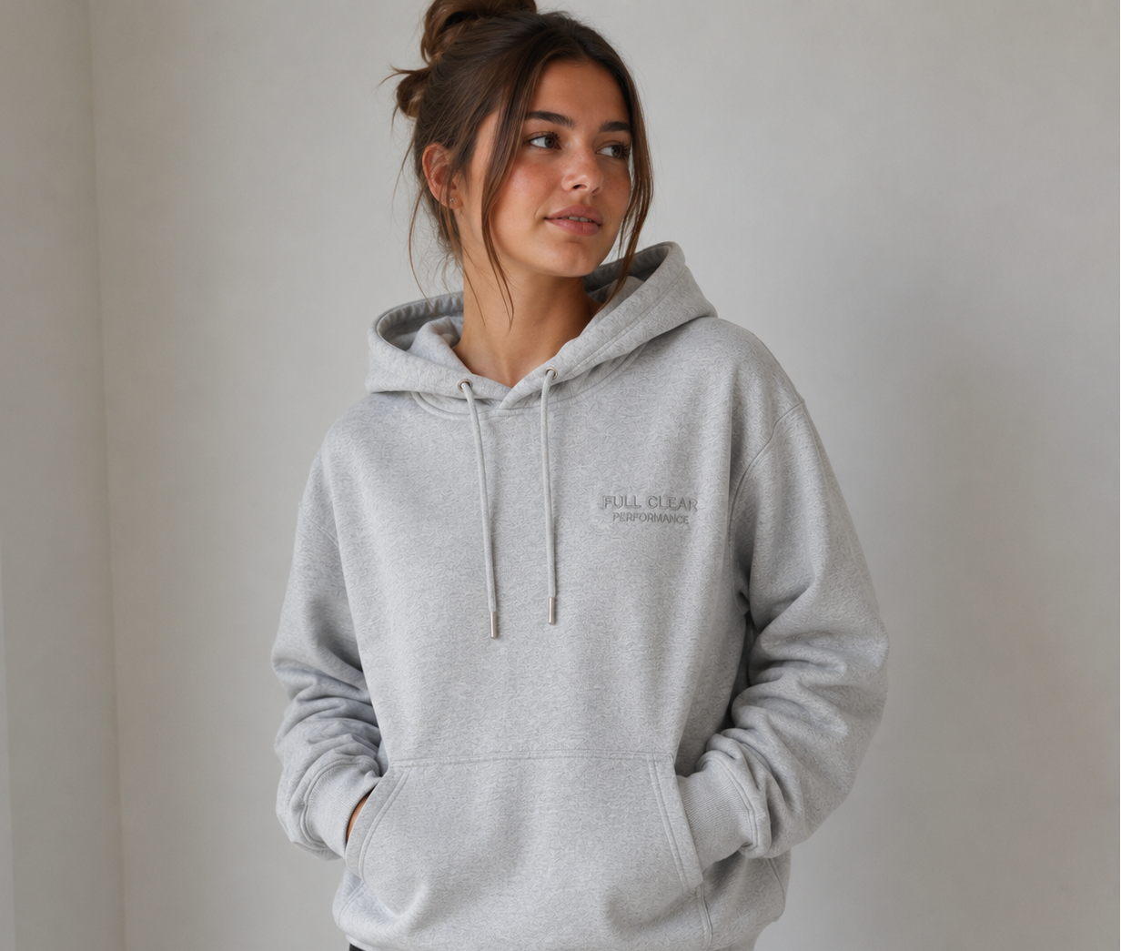PREORDER | Full Clear Performance Adult Heather Grey Heavyweight Hoodie | Unisex Athletic Hoodie