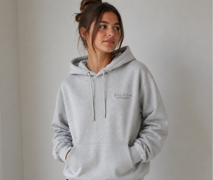 PREORDER | Full Clear Performance Adult Heather Grey Heavyweight Hoodie | Unisex Athletic Hoodie