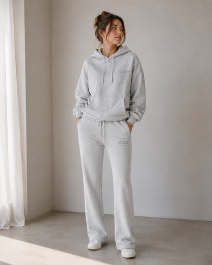PREORDER | Full Clear Performance Adult Heather Grey Heavyweight Straight Leg Sweatpants | Unisex Athletic Sweatpants