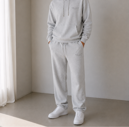 PREORDER | Full Clear Performance Adult Heather Grey Heavyweight Straight Leg Sweatpants | Unisex Athletic Sweatpants