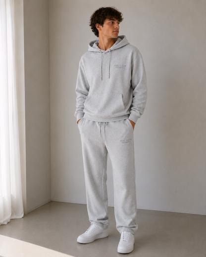 PREORDER | Full Clear Performance Adult Heather Grey Heavyweight Straight Leg Sweatpants | Unisex Athletic Sweatpants