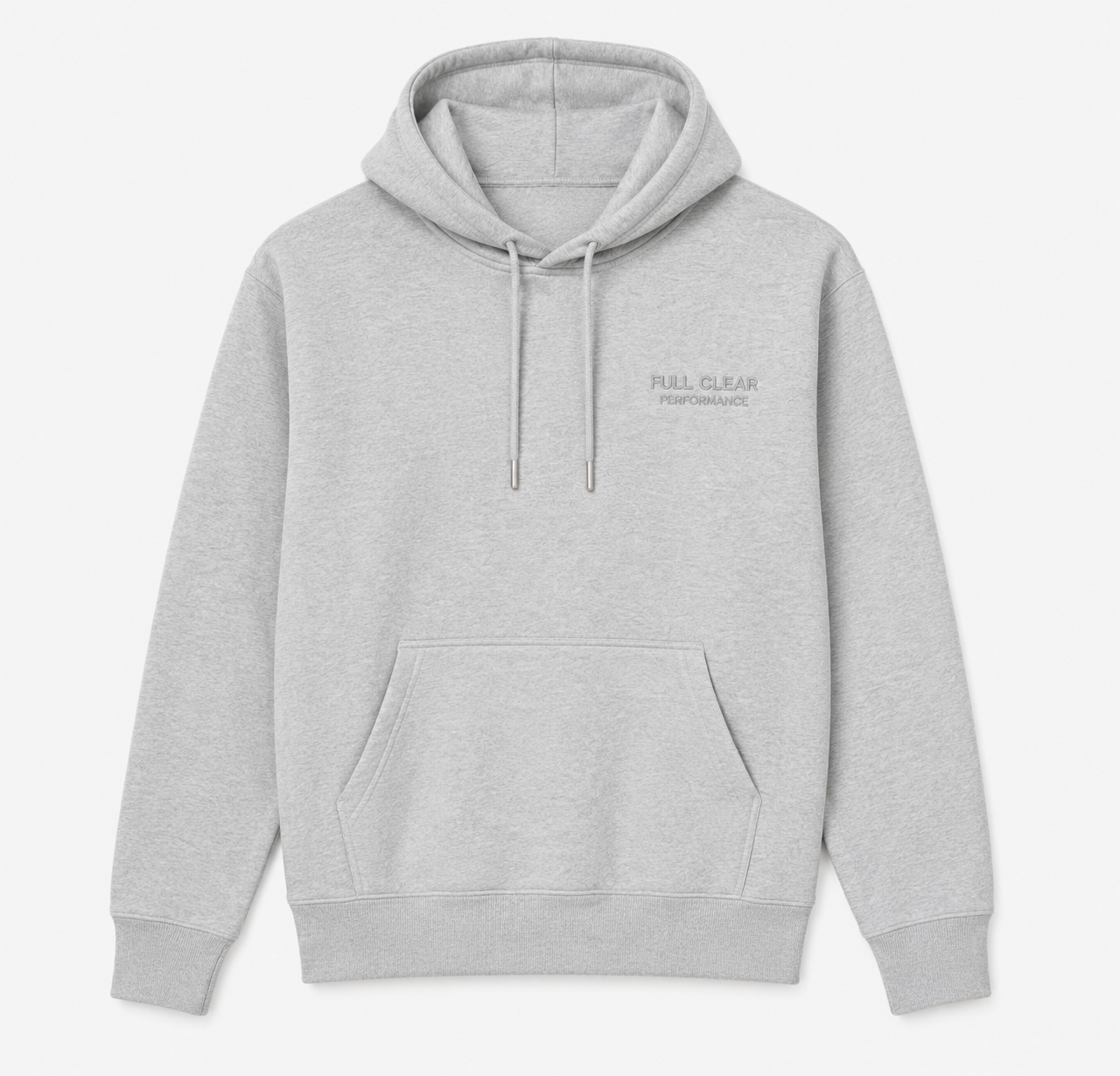 PREORDER | Full Clear Performance Adult Heather Grey Heavyweight Hoodie | Unisex Athletic Hoodie