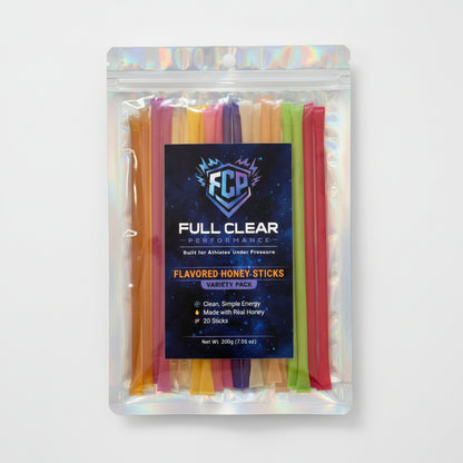 Natural Honey Energy Sticks 20-Pack | Single-Serve Honey Packets for Fast Natural Energy